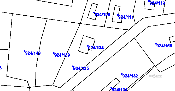 Parcela st. 924/134 v KÚ Dolní Chodov, Katastrální mapa
