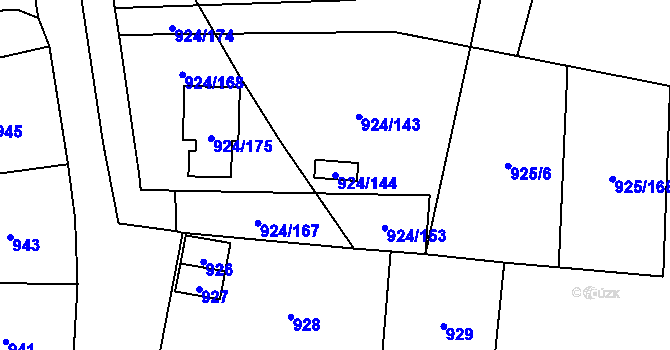 Parcela st. 924/144 v KÚ Dolní Chodov, Katastrální mapa