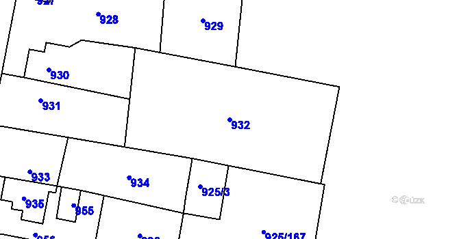 Parcela st. 932 v KÚ Dolní Chodov, Katastrální mapa