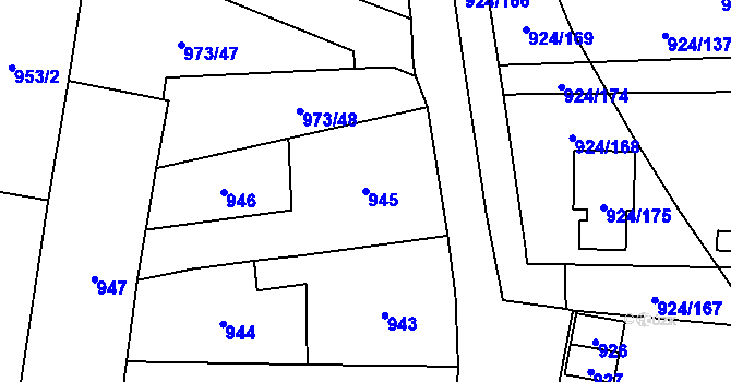 Parcela st. 945 v KÚ Dolní Chodov, Katastrální mapa