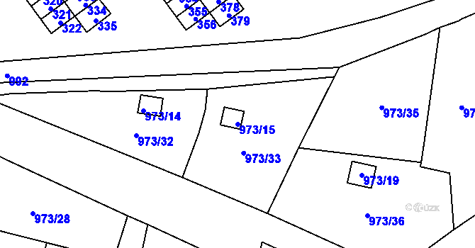 Parcela st. 973/15 v KÚ Dolní Chodov, Katastrální mapa