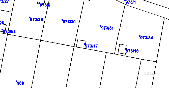 Parcela st. 973/17 v KÚ Dolní Chodov, Katastrální mapa