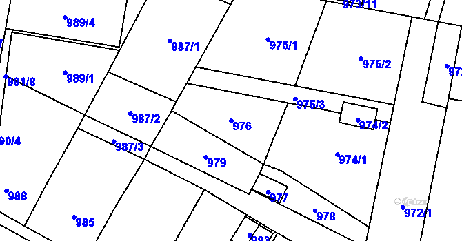 Parcela st. 976 v KÚ Dolní Chodov, Katastrální mapa