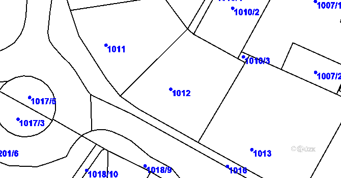 Parcela st. 1012 v KÚ Dolní Chodov, Katastrální mapa