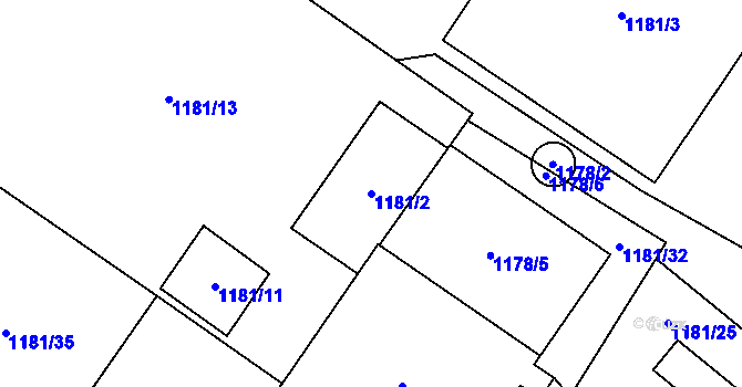 Parcela st. 1181/2 v KÚ Dolní Chodov, Katastrální mapa