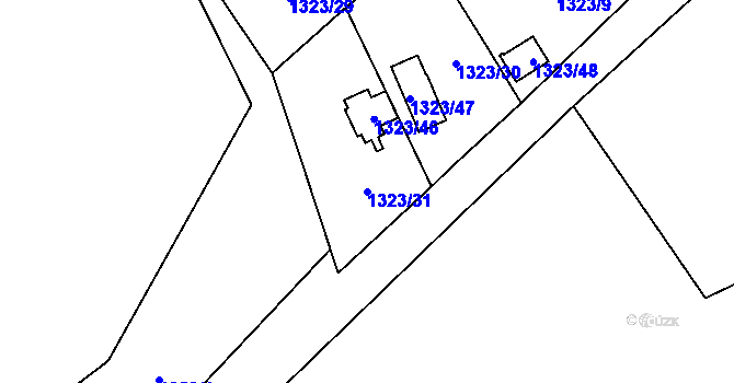 Parcela st. 1323/31 v KÚ Dolní Chodov, Katastrální mapa