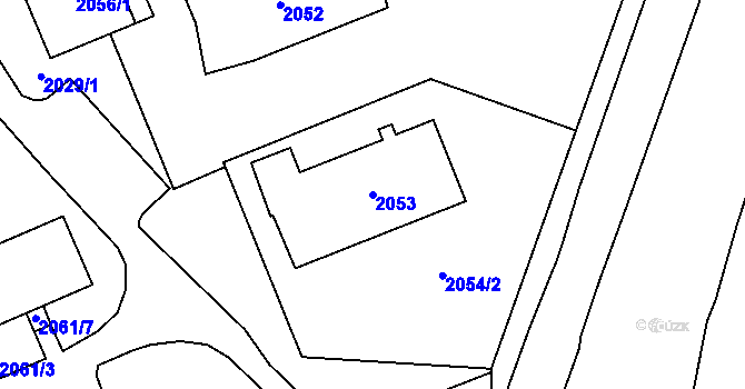 Parcela st. 2053 v KÚ Dolní Chodov, Katastrální mapa