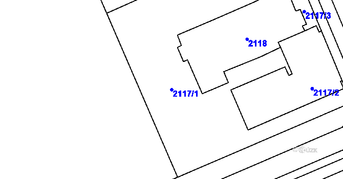 Parcela st. 2117/1 v KÚ Dolní Chodov, Katastrální mapa