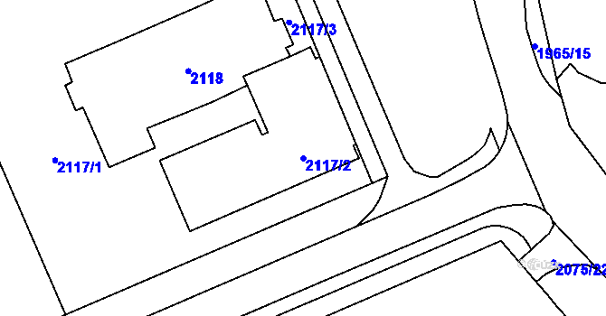 Parcela st. 2117/2 v KÚ Dolní Chodov, Katastrální mapa