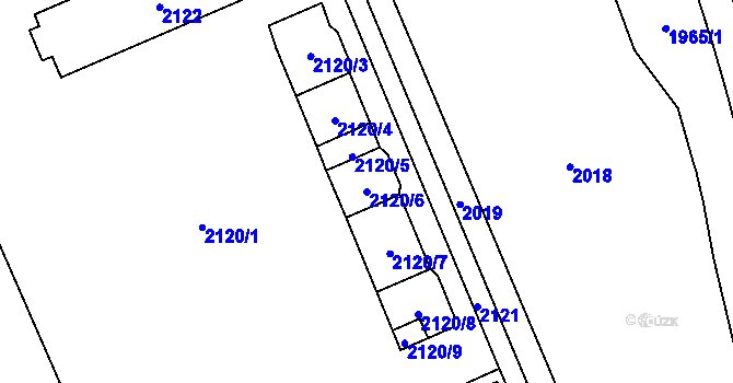 Parcela st. 2120/6 v KÚ Dolní Chodov, Katastrální mapa