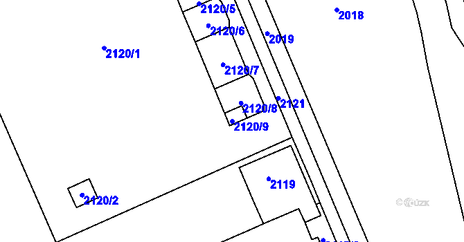 Parcela st. 2120/9 v KÚ Dolní Chodov, Katastrální mapa