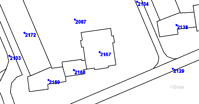 Parcela st. 2167 v KÚ Dolní Chodov, Katastrální mapa