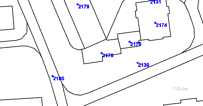 Parcela st. 2176 v KÚ Dolní Chodov, Katastrální mapa