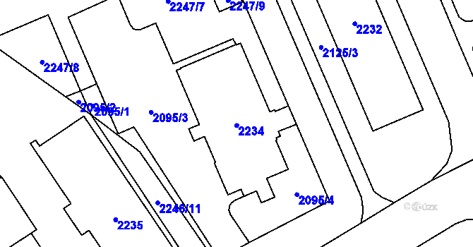 Parcela st. 2234 v KÚ Dolní Chodov, Katastrální mapa