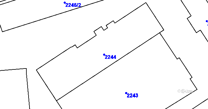 Parcela st. 2244 v KÚ Dolní Chodov, Katastrální mapa