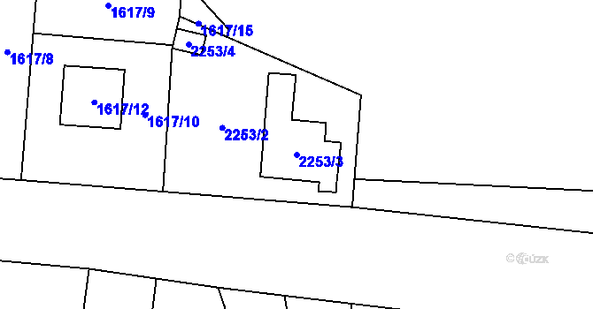 Parcela st. 2253/3 v KÚ Dolní Chodov, Katastrální mapa