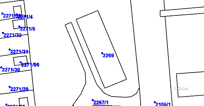 Parcela st. 2269 v KÚ Dolní Chodov, Katastrální mapa