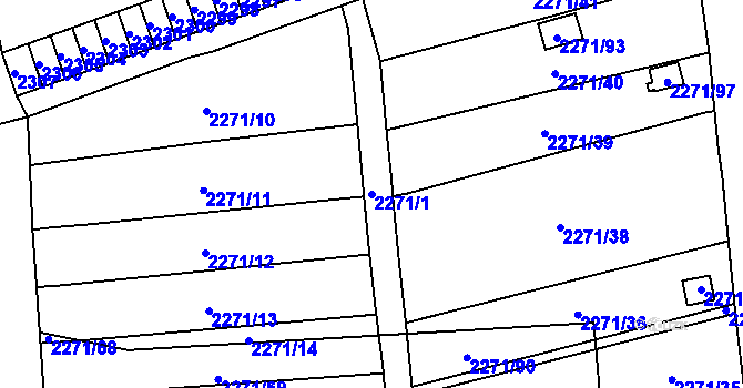 Parcela st. 2271/1 v KÚ Dolní Chodov, Katastrální mapa