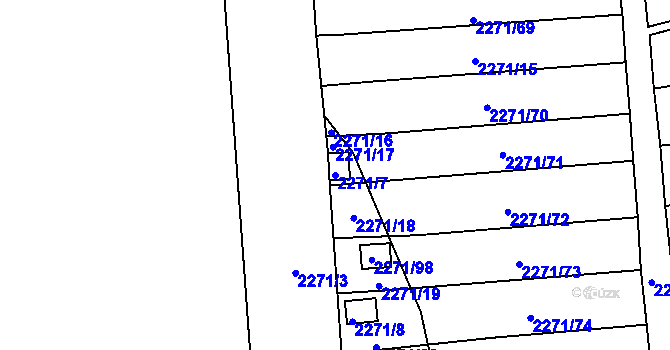 Parcela st. 2271/7 v KÚ Dolní Chodov, Katastrální mapa