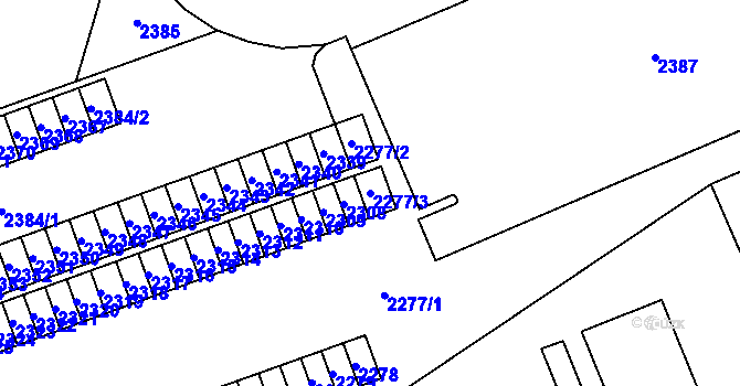 Parcela st. 2277/3 v KÚ Dolní Chodov, Katastrální mapa