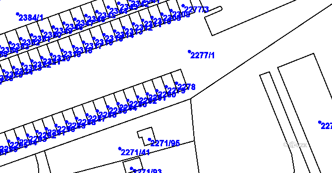 Parcela st. 2279 v KÚ Dolní Chodov, Katastrální mapa
