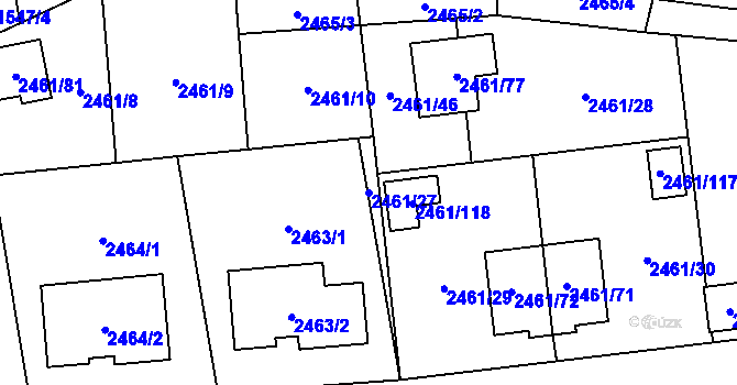 Parcela st. 2461/27 v KÚ Dolní Chodov, Katastrální mapa