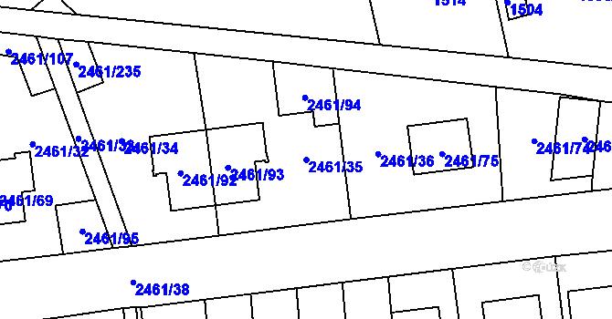 Parcela st. 2461/35 v KÚ Dolní Chodov, Katastrální mapa