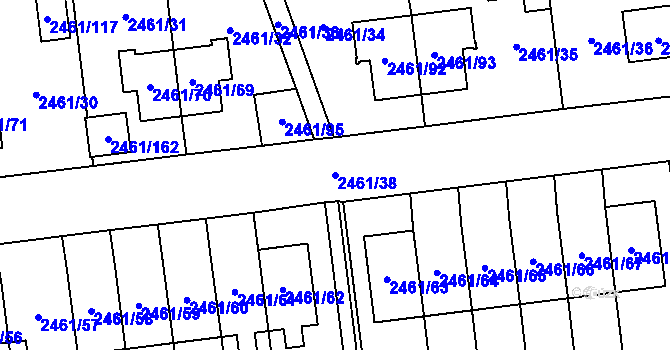 Parcela st. 2461/38 v KÚ Dolní Chodov, Katastrální mapa