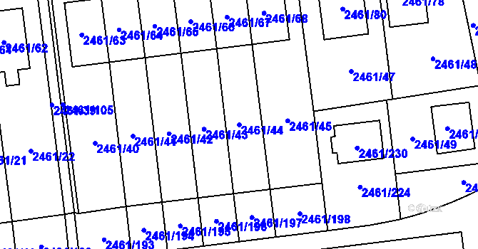 Parcela st. 2461/44 v KÚ Dolní Chodov, Katastrální mapa