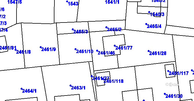 Parcela st. 2461/46 v KÚ Dolní Chodov, Katastrální mapa