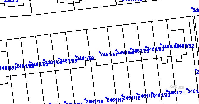 Parcela st. 2461/57 v KÚ Dolní Chodov, Katastrální mapa