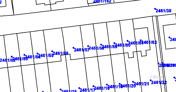 Parcela st. 2461/58 v KÚ Dolní Chodov, Katastrální mapa