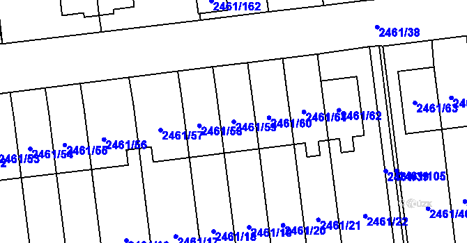 Parcela st. 2461/59 v KÚ Dolní Chodov, Katastrální mapa