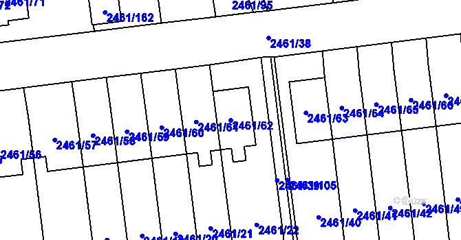 Parcela st. 2461/62 v KÚ Dolní Chodov, Katastrální mapa