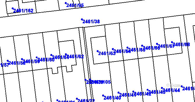 Parcela st. 2461/63 v KÚ Dolní Chodov, Katastrální mapa