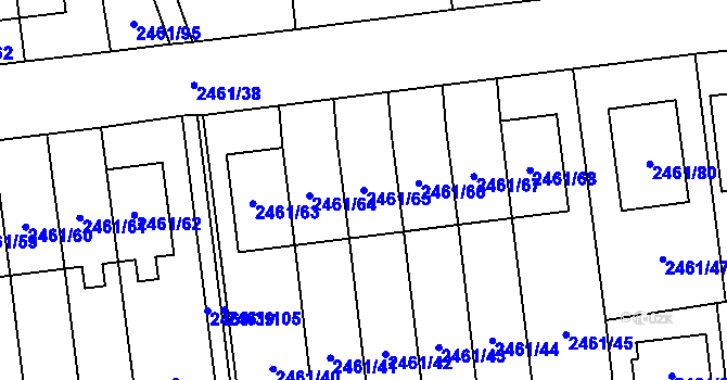 Parcela st. 2461/65 v KÚ Dolní Chodov, Katastrální mapa