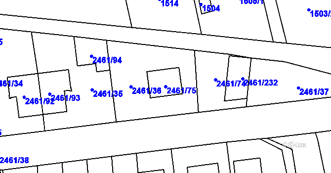Parcela st. 2461/75 v KÚ Dolní Chodov, Katastrální mapa
