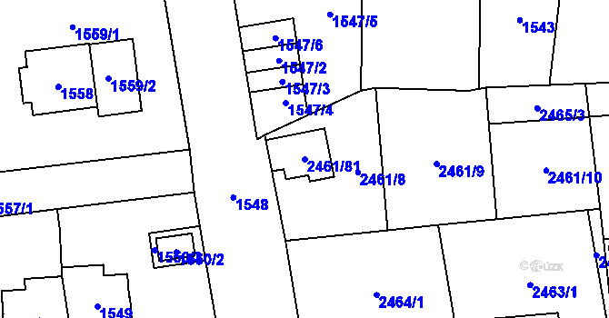 Parcela st. 2461/81 v KÚ Dolní Chodov, Katastrální mapa