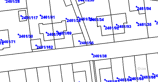 Parcela st. 2461/95 v KÚ Dolní Chodov, Katastrální mapa