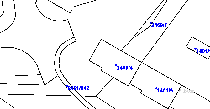 Parcela st. 2461/98 v KÚ Dolní Chodov, Katastrální mapa