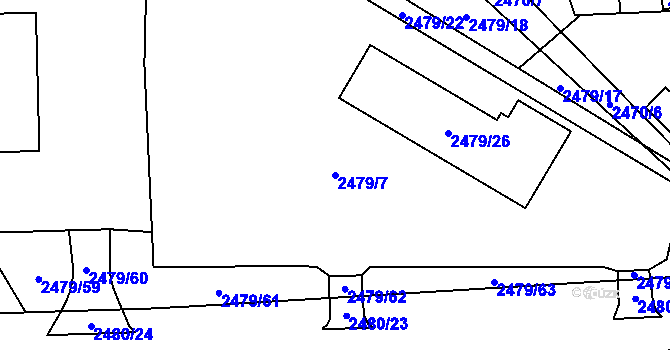 Parcela st. 2479/7 v KÚ Dolní Chodov, Katastrální mapa