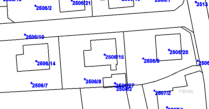 Parcela st. 2506/15 v KÚ Dolní Chodov, Katastrální mapa