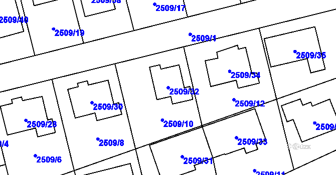 Parcela st. 2509/32 v KÚ Dolní Chodov, Katastrální mapa