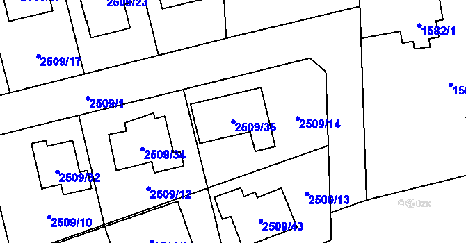 Parcela st. 2509/35 v KÚ Dolní Chodov, Katastrální mapa