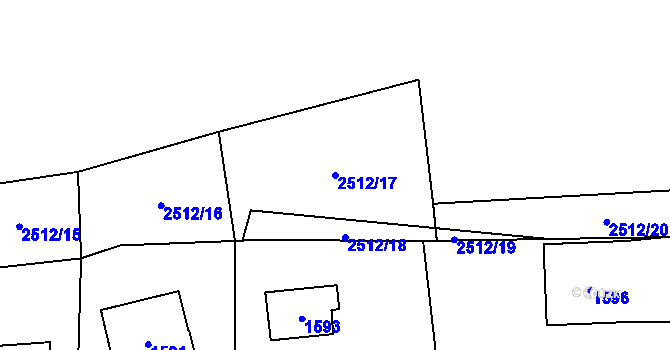 Parcela st. 2512/17 v KÚ Dolní Chodov, Katastrální mapa