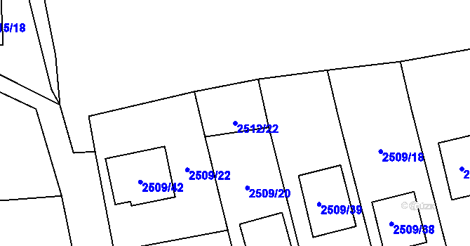 Parcela st. 2512/22 v KÚ Dolní Chodov, Katastrální mapa