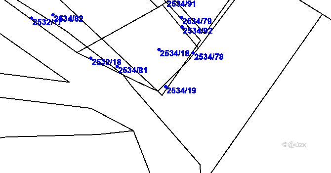 Parcela st. 2534/19 v KÚ Dolní Chodov, Katastrální mapa
