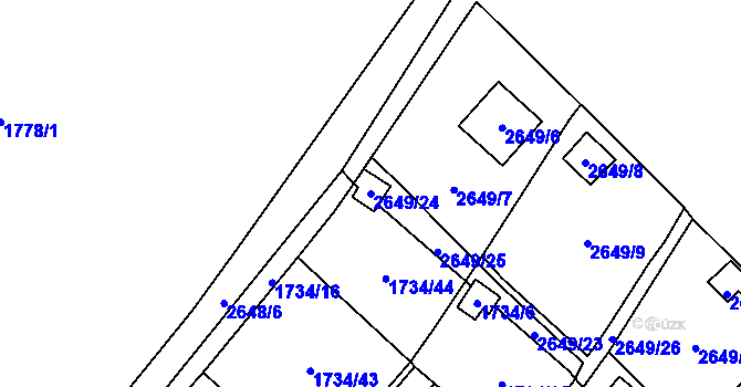 Parcela st. 2649/24 v KÚ Dolní Chodov, Katastrální mapa