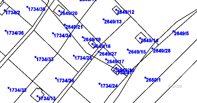 Parcela st. 2649/27 v KÚ Dolní Chodov, Katastrální mapa