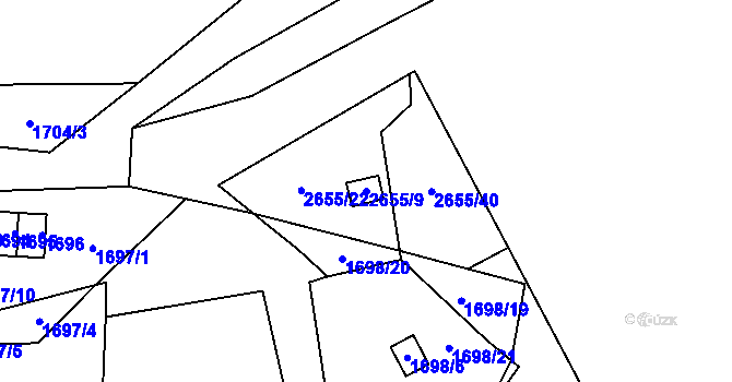 Parcela st. 2655/9 v KÚ Dolní Chodov, Katastrální mapa